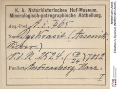 Etiketten zu Dyskrasit (NHMW-MIN-Ai465)